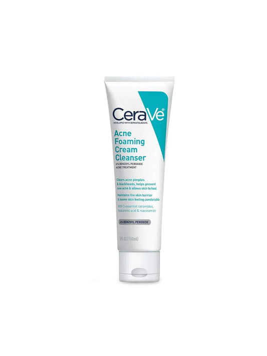 CeraVe Acne Foaming Cream Face Cleanser Acne Treatment Face Wash With 4 Benzoy 150ml
