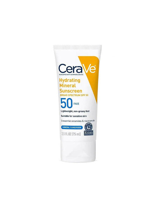 CeraVe Hydrating Mineral Face Sunscreen Lotion With Zinc Oxide Spf 50 75ml