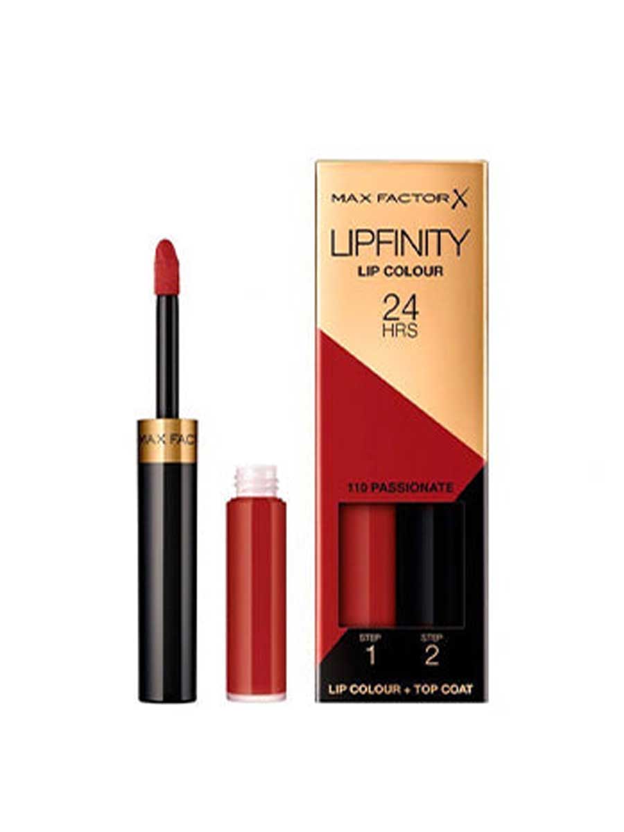 Max Factor Lipfinity Lip Colour Lipstick 2Step Long Lasting 110 Passionate 2.3 ml + 1.9 G