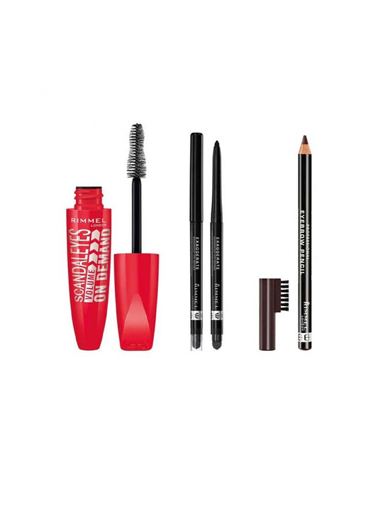Rimmel Gift Set Volume On Demand Mascara + Eye Liner + Eyebrow Pencil
